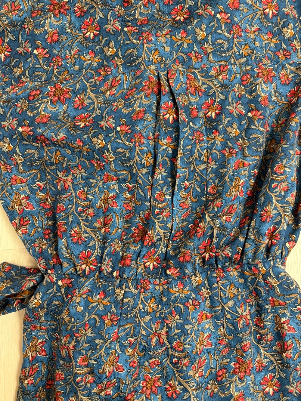 Vintage Liz Claiborne 100% Silk Dress 80s 90s Boho Floral Shirtwaist Wrap - Picture 8 of 9